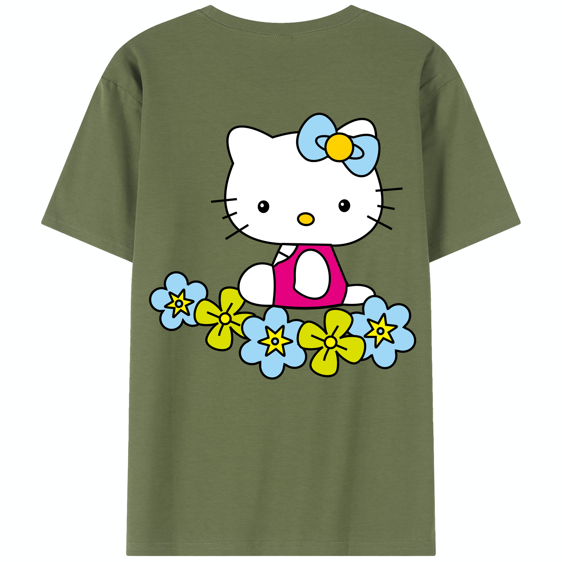 （画像用） Hello Kitty ハローキティ 綿100％半袖Tシャツ（背面プリント）